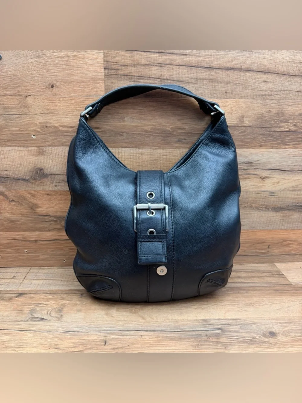 Michael Kors Black Leather Hobo Shoulder Handbag